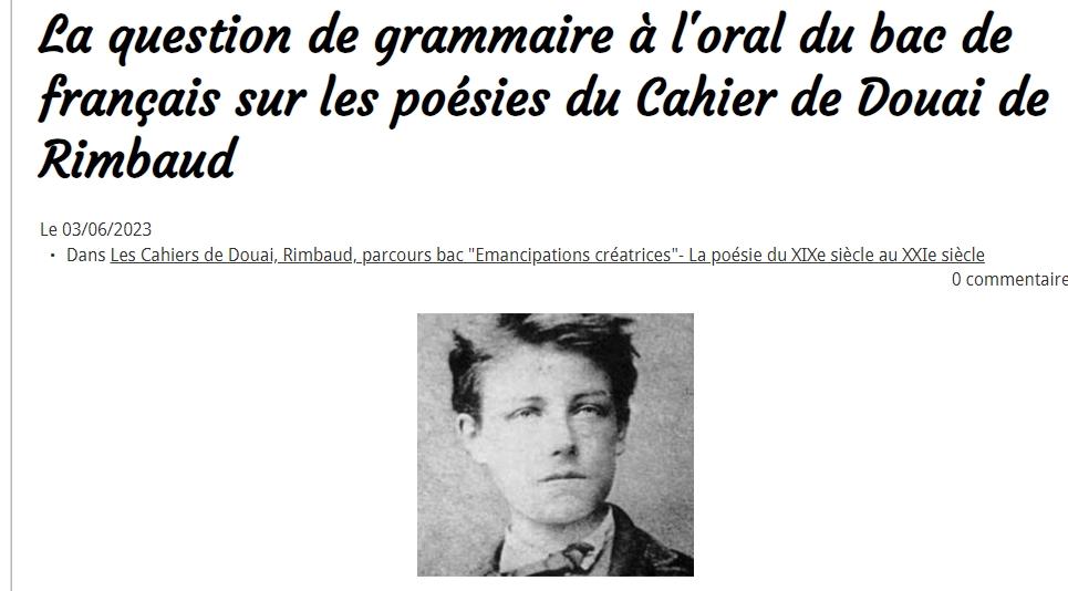 Grammaire rimbaud