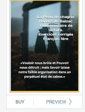 Ebook La Peau de chagrin, Balzac, questionnaire de lecture