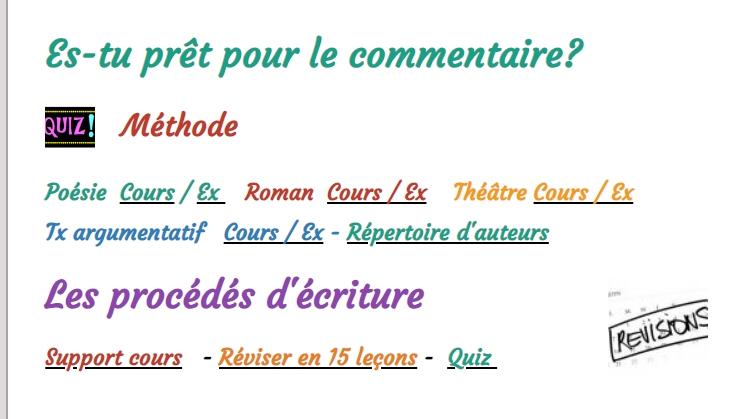 Methode commentaire